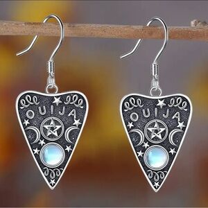 Silver Ouija Board Earrings about 1.5” long Perfect for spooky Season